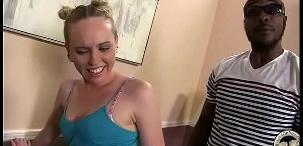 White girl convinced to swallow cum from black cock 11
